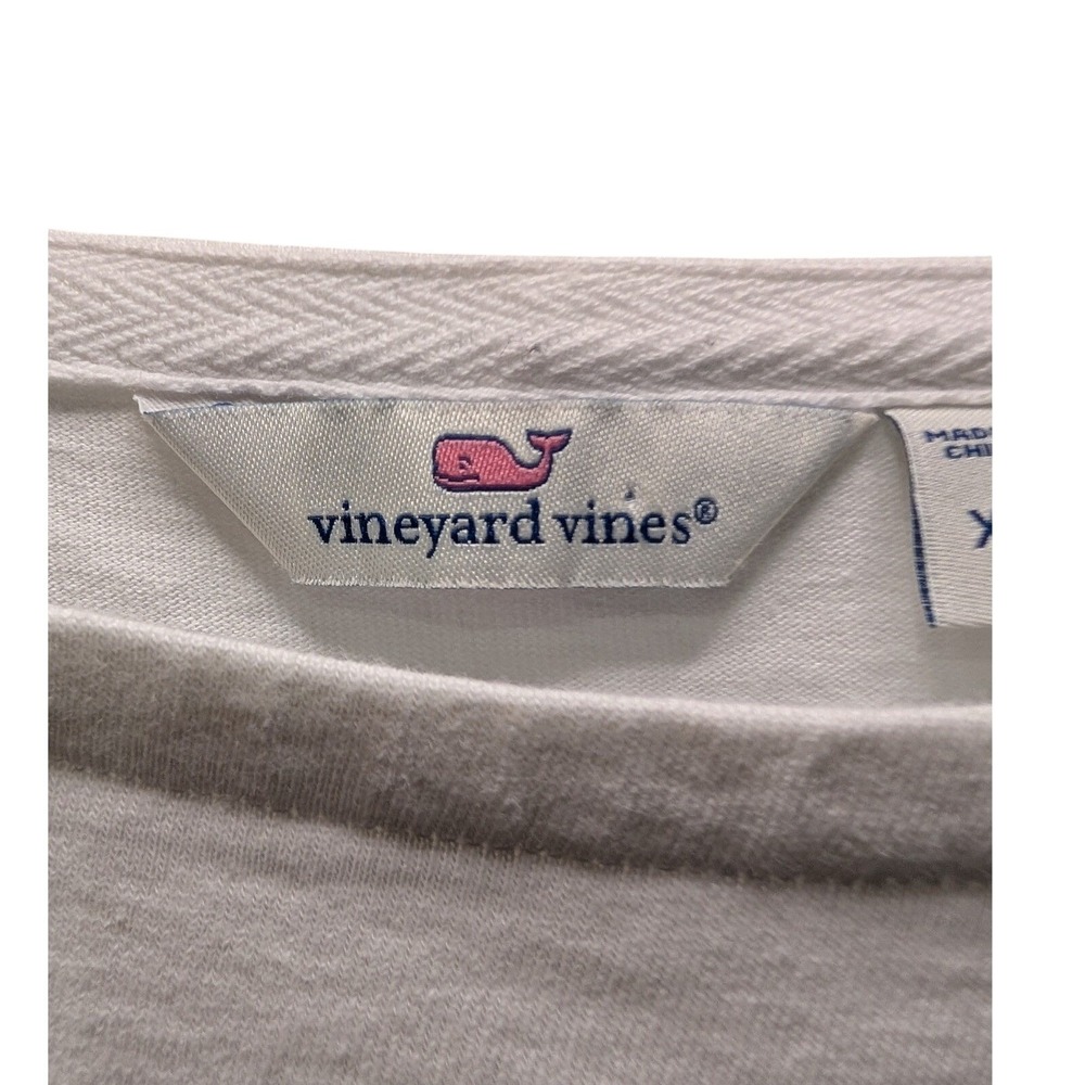 Vineyard Vines Women's Striped Dress Eyelet Lace Trim Blue White 100% Cotton XS - Picture 4 of 8